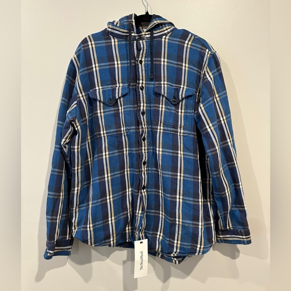 Polo Ralph Lauren Blue Plaid Hooded Shacket - Picture 5 of 6